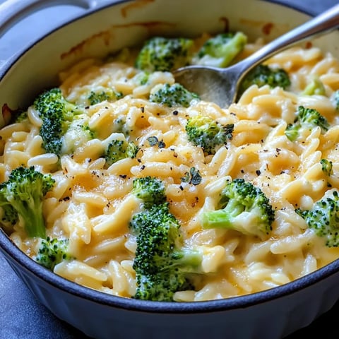 Creamy One-Pot Broccoli Cheddar Orzo