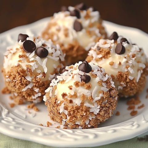Um prato de doces com cobertura de chocolate e coco.
