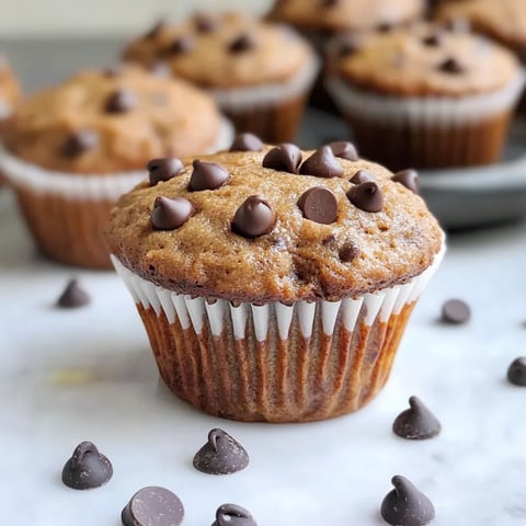 A cupcake with chocolate chips on top.